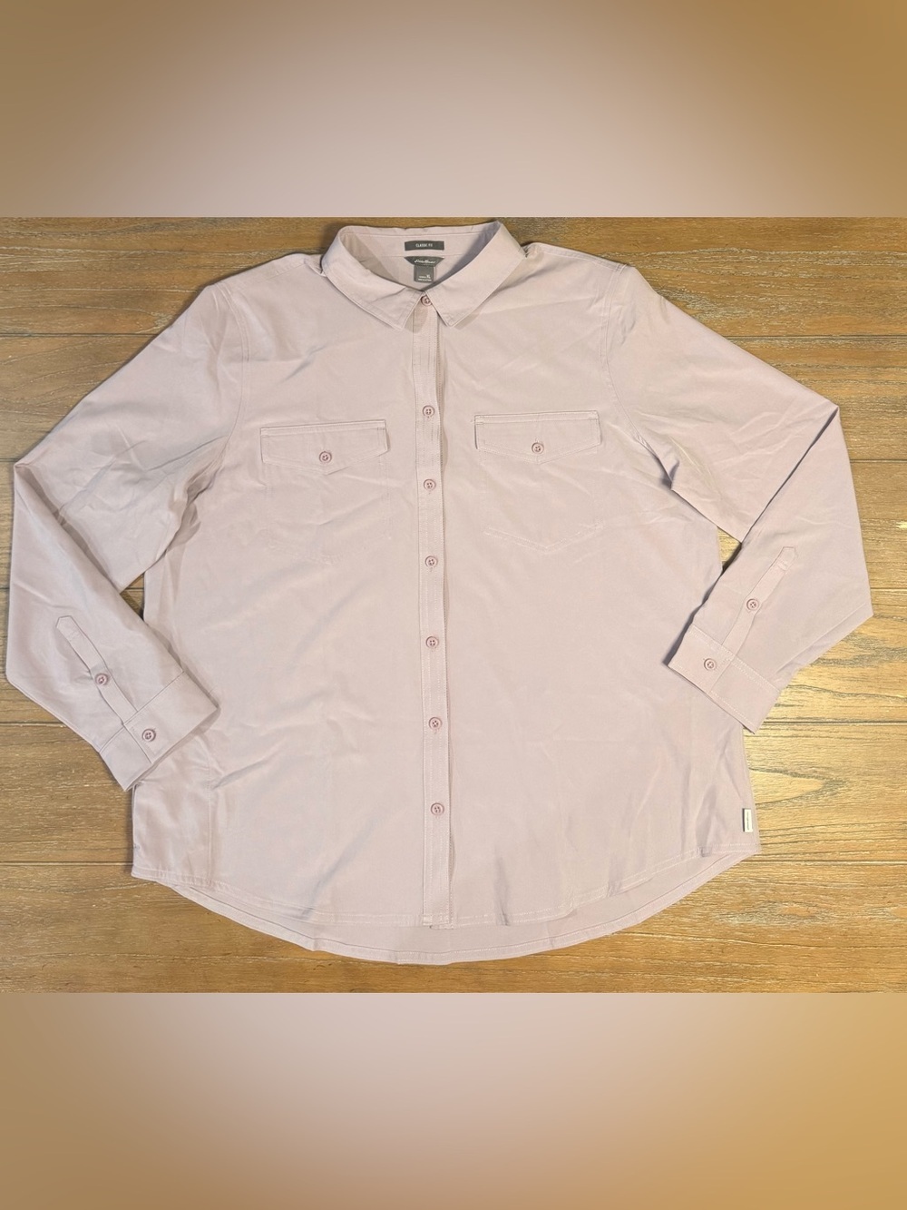 Eddie Bauer Light Purple Women's Long Sleeve Button-Down Shirt